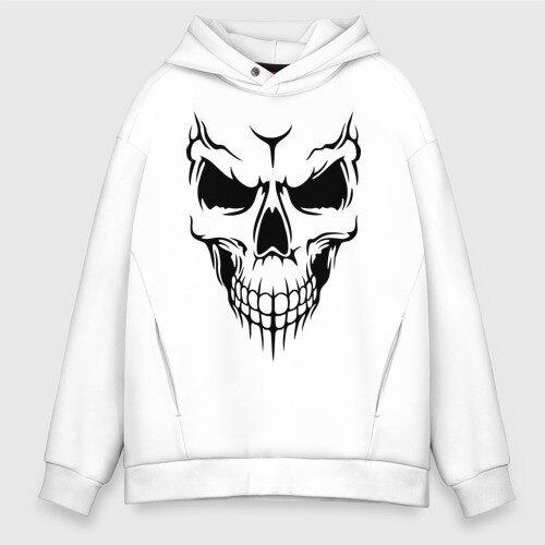 Мужское худи Oversize хлопок Лицо - череп фото