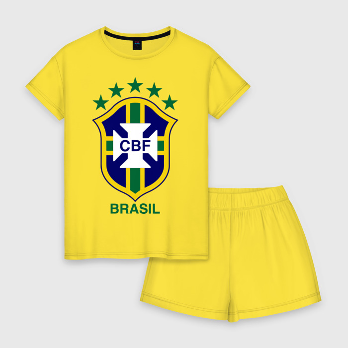 Женская пижама с шортиками хлопок Сборная Бразилии по футболу фото