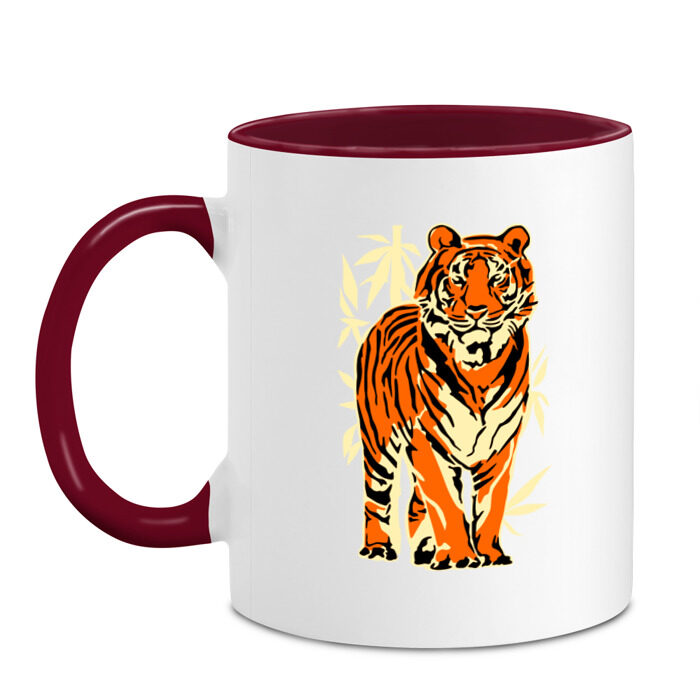 Кружка двухцветная Тигр фото