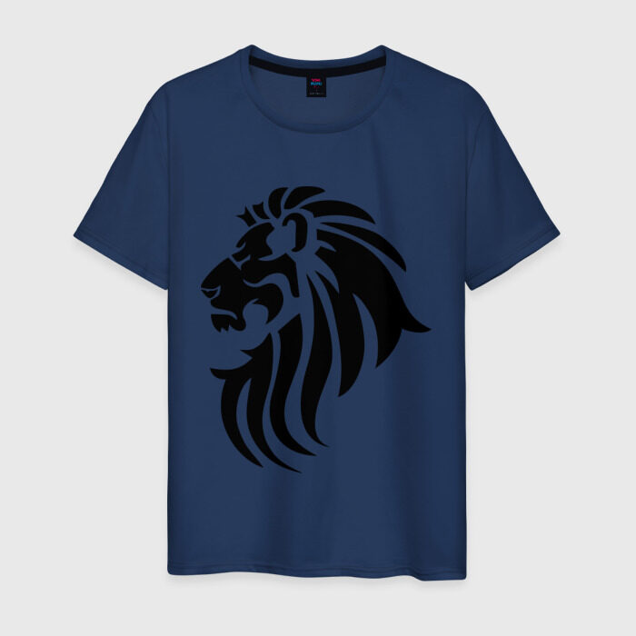 Мужская футболка хлопок Лев тату фото