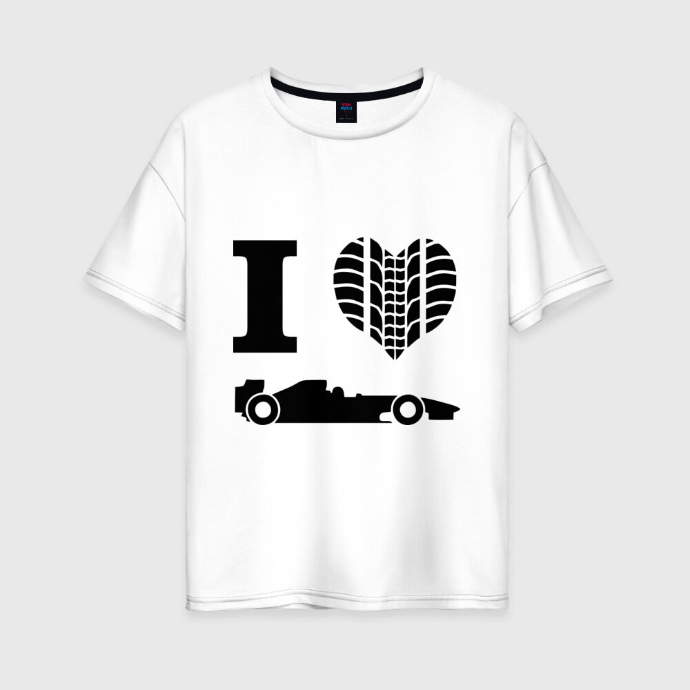 Женская футболка хлопок Oversize Формула 1 фото