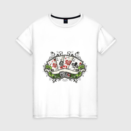 Женская футболка хлопок Фартовая эмблема фото