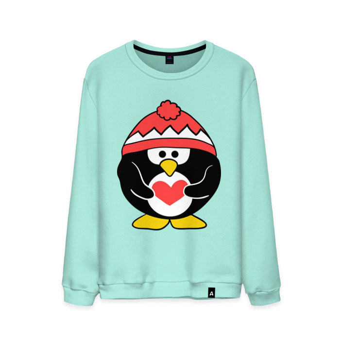 Мужской свитшот хлопок Пингвин с сердцем фото