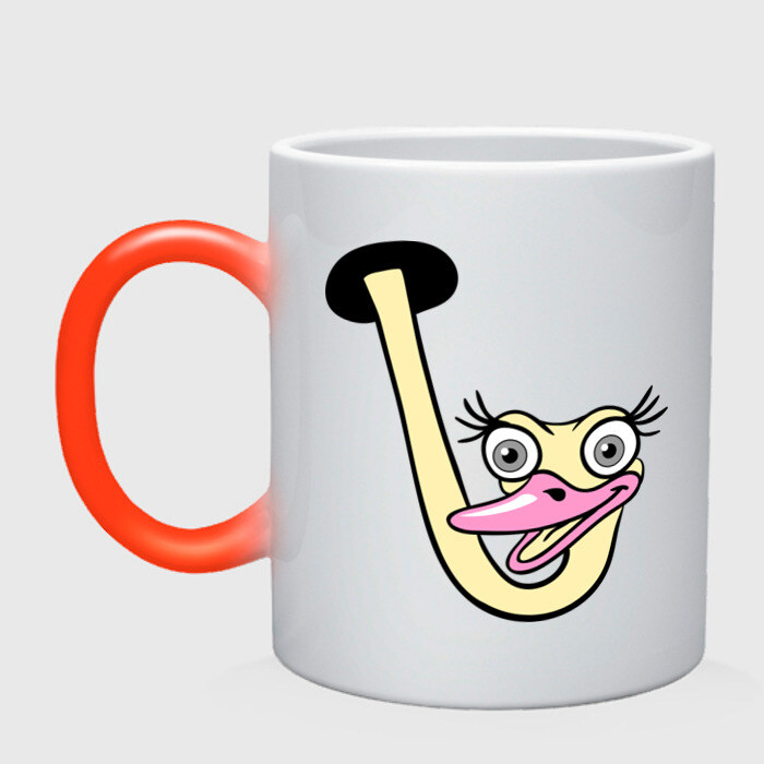 Кружка хамелеон Страус фото