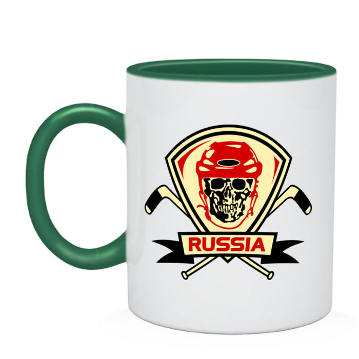 Кружка двухцветная Hockey Russia фото