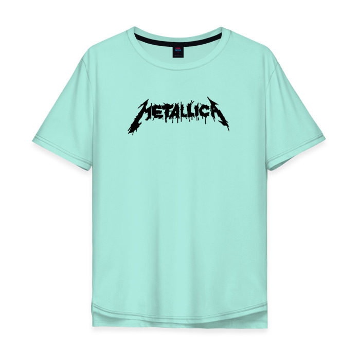Мужская футболка хлопок Oversize Metallica painted logo фото
