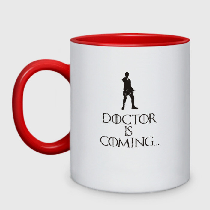 Кружка двухцветная Doctor is coming фото