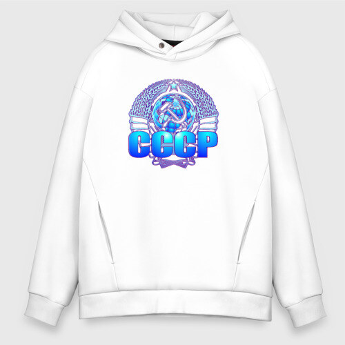 Мужское худи Oversize хлопок Синий герб СССР фото