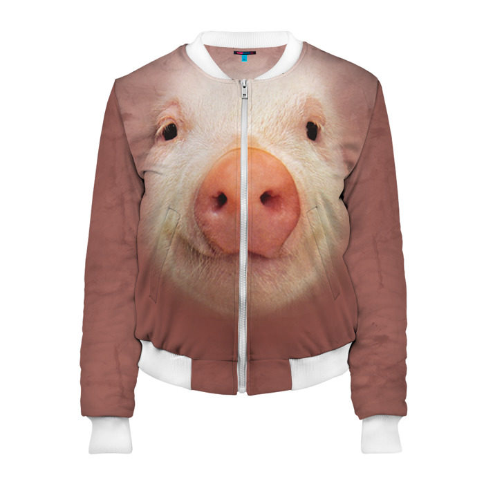 Женский бомбер 3D Хрюшка фото