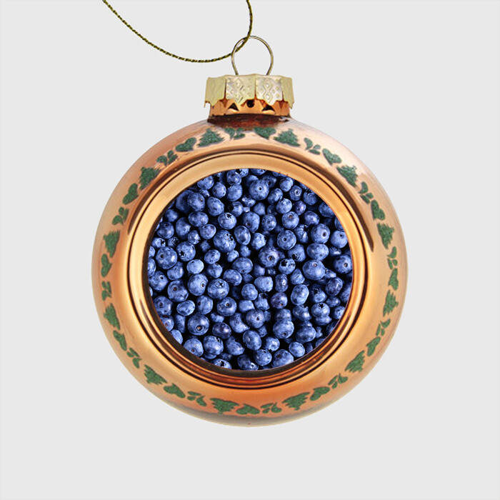 Стеклянный ёлочный шар Черника фото