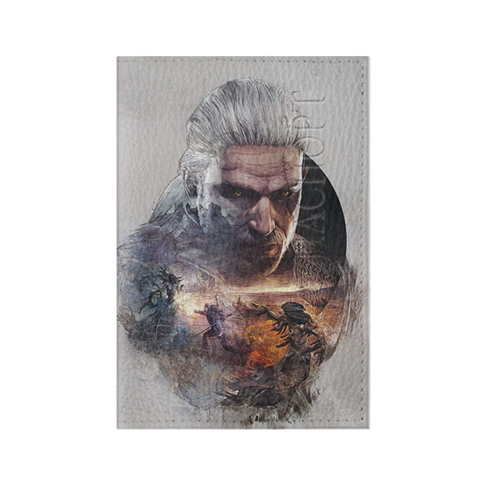 Обложка для паспорта матовая кожа Ведьмак фото