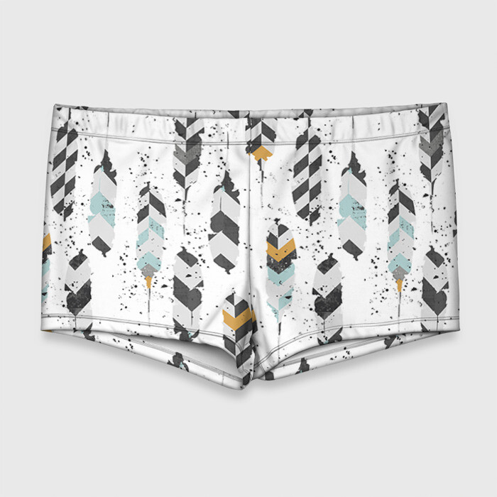 Мужские купальные плавки 3D Перья фото