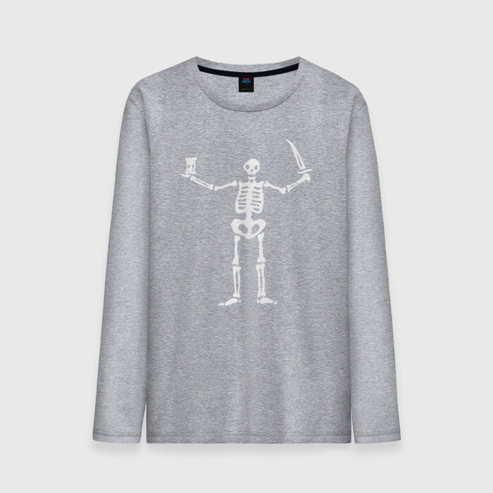 Мужской лонгслив хлопок Black Sails Pirate Flag фото