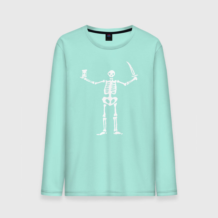 Мужской лонгслив хлопок Black Sails Pirate Flag фото