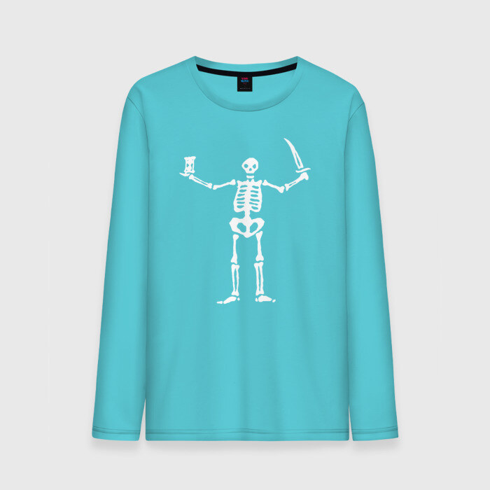 Мужской лонгслив хлопок Black Sails Pirate Flag фото