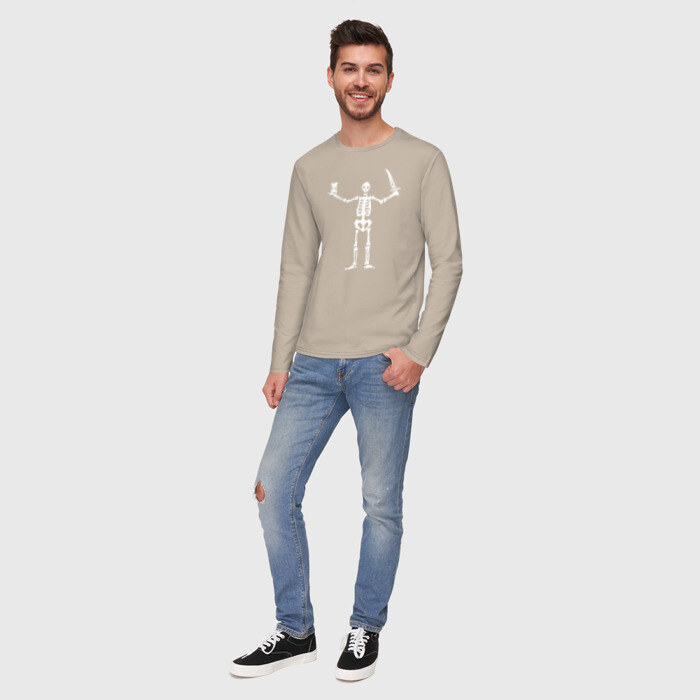 Мужской лонгслив хлопок Black Sails Pirate Flag фото