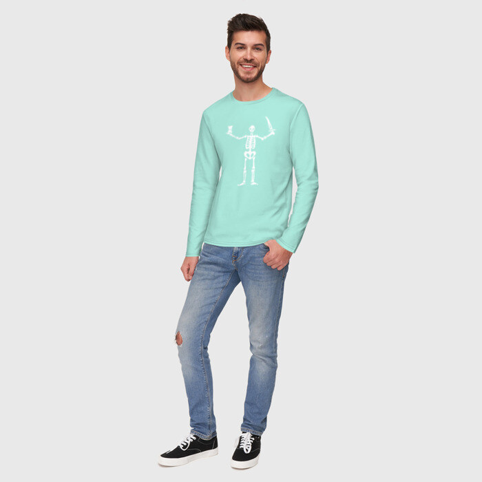 Мужской лонгслив хлопок Black Sails Pirate Flag фото