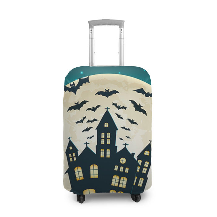 Чехол для чемодана 3D Хэллоуин. Замок фото