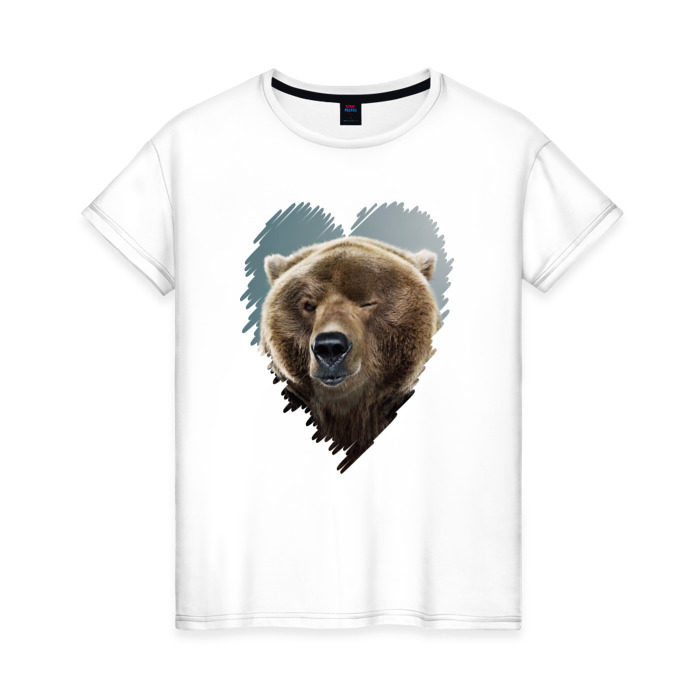 Женская футболка хлопок Любимый русский мишка фото