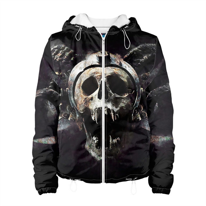 Женская куртка 3D Череп с рогами фото