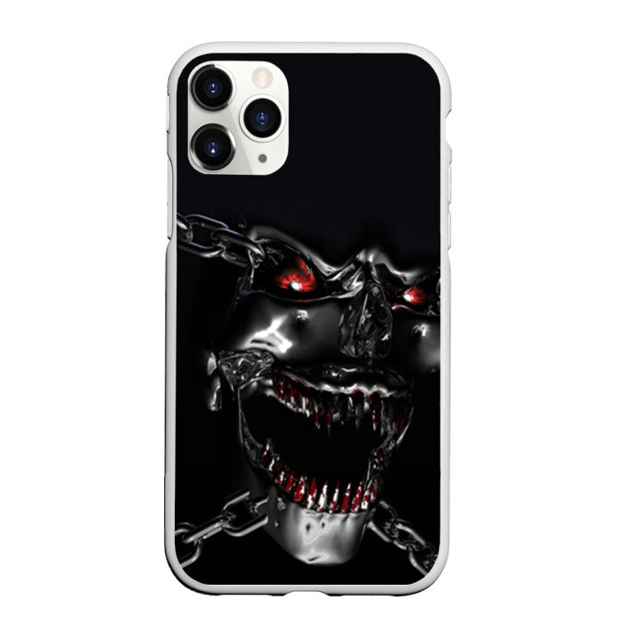 Чехол для iPhone 11 Pro матовый Череп в цепях фото