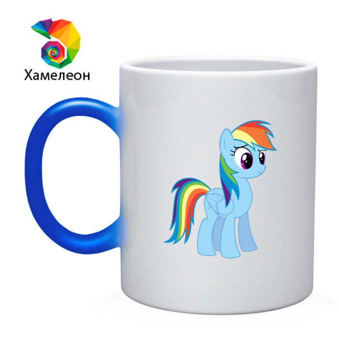 Кружка хамелеон Пони радуга фото