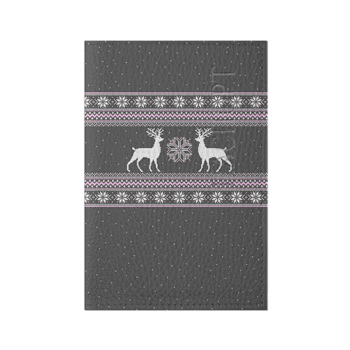 Обложка для паспорта матовая кожа Свитер с оленями фото