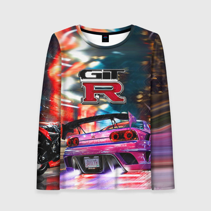Женский лонгслив 3D Nissan GTR фото