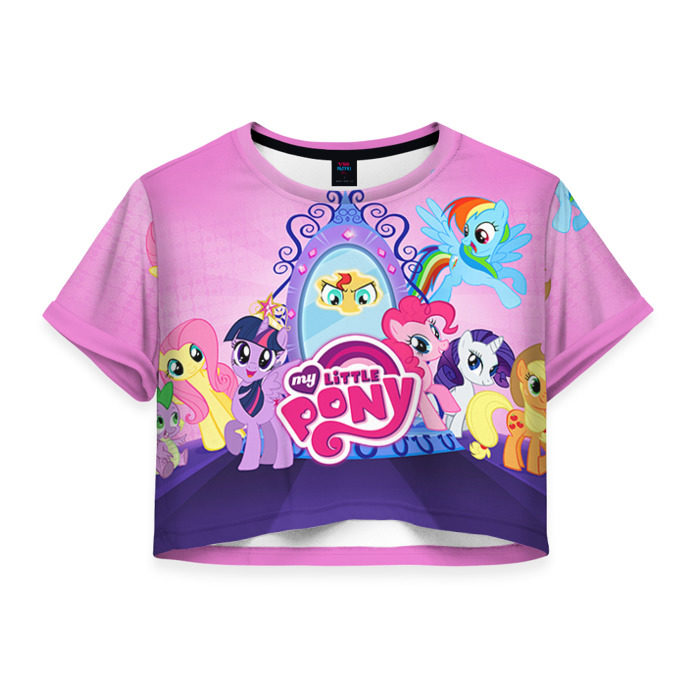 Женская футболка 3D укороченная My Little Pony фото