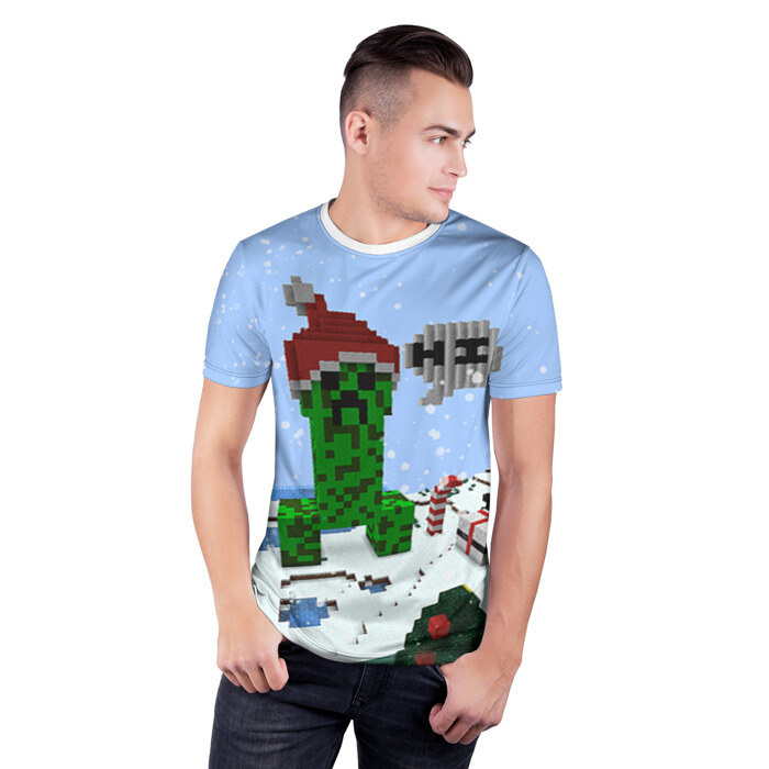 Мужская футболка 3D спортивная Minecraft фото