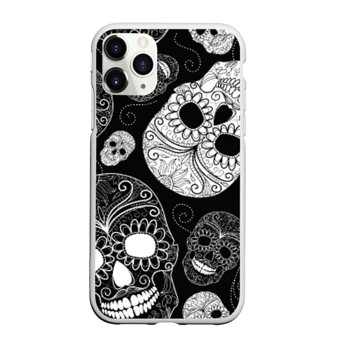 Чехол для iPhone 11 Pro матовый Черепа фото