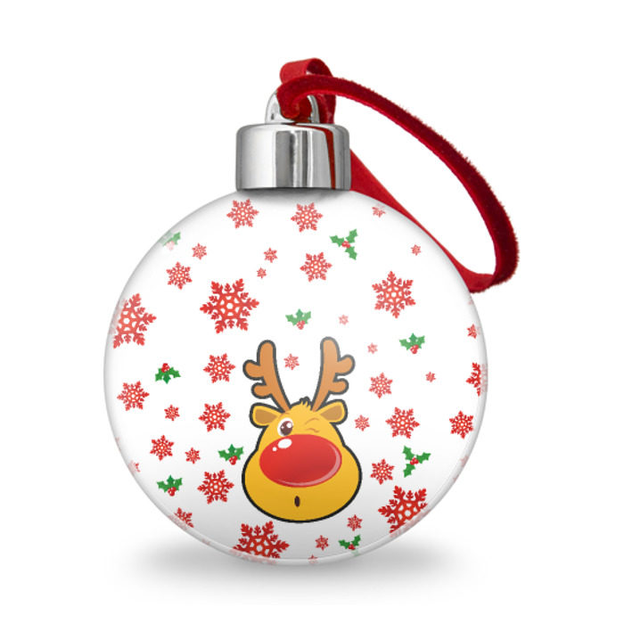 Ёлочный шар Олень подмигивает фото