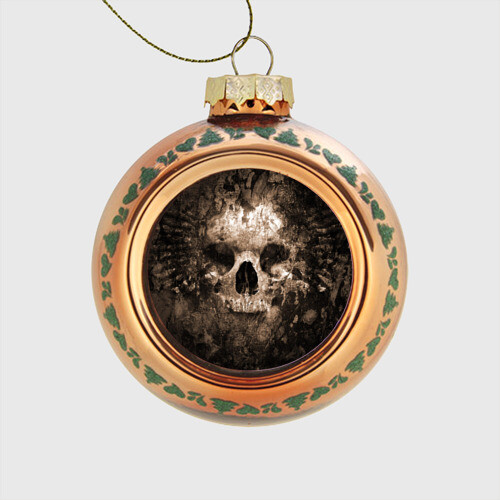 Стеклянный ёлочный шар Череп фото