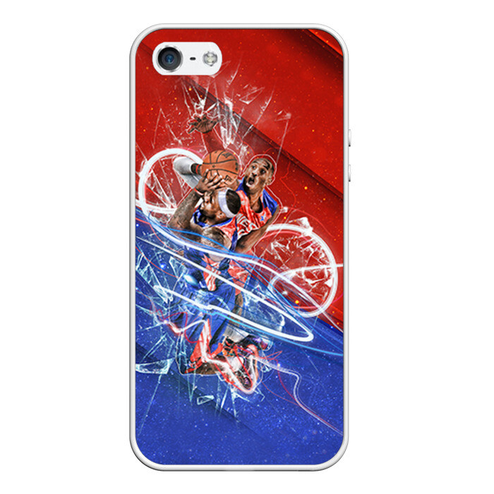 Чехол для iPhone 5/5S матовый Игра баскетбол фото