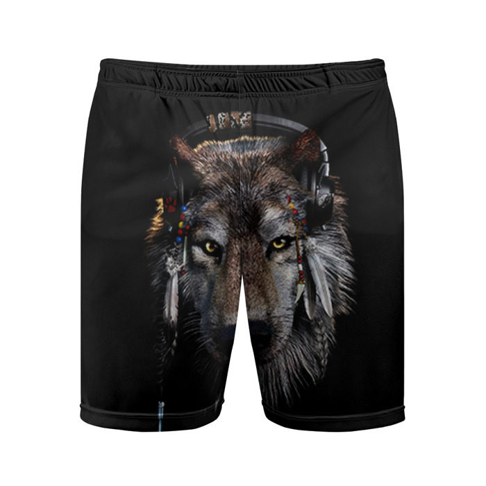 Мужские шорты 3D спортивные Волк фото