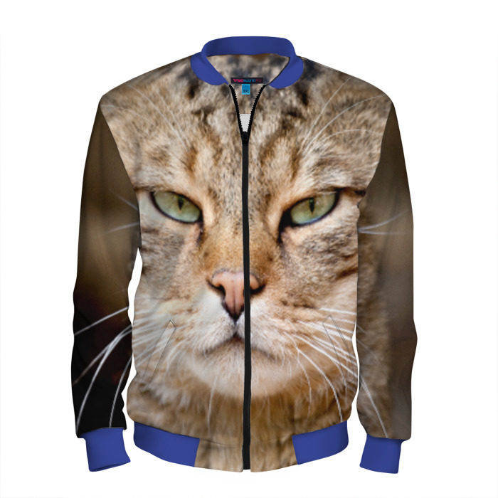 Мужской бомбер 3D Кот фото