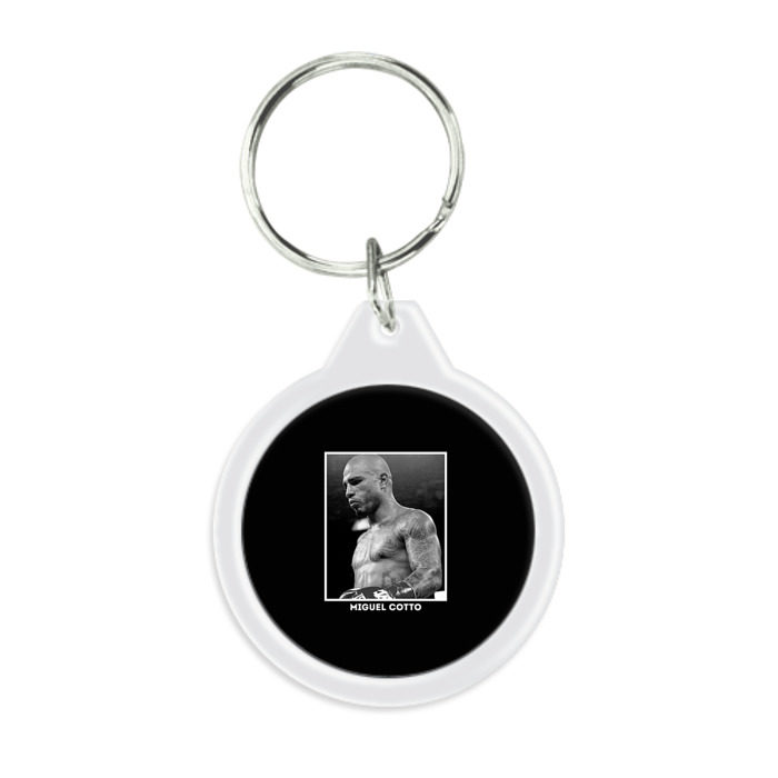 Брелок круглый Мигель Котто чб фото