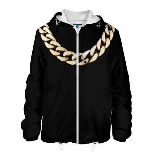 Мужская куртка 3D Золотая цепь фото