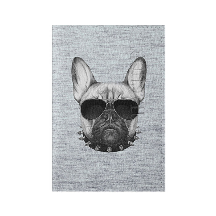 Обложка для паспорта матовая кожа Милый бульдог фото