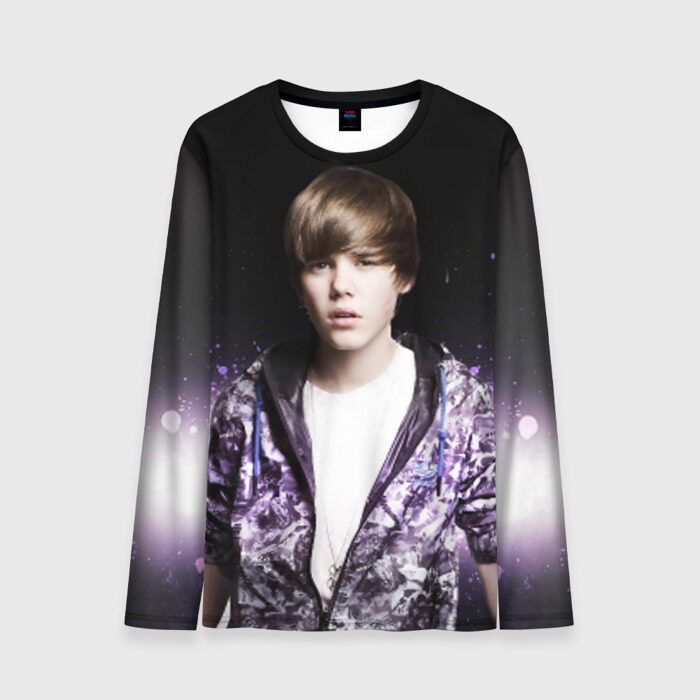 Мужской лонгслив 3D Джастин Бибер фото