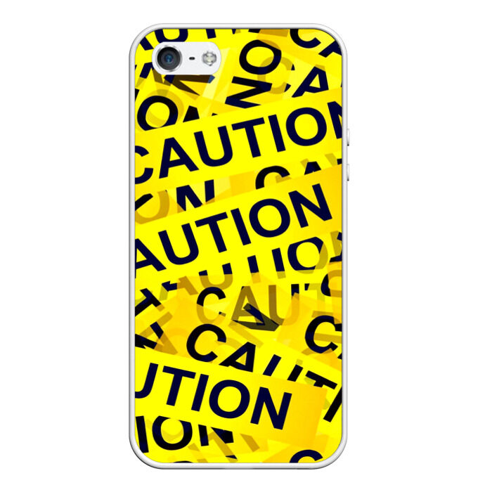 Чехол силиконовый для Телефон Apple iPhone 5/5S Caution фото