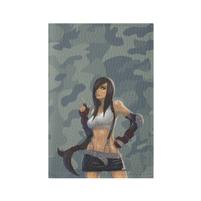 Обложка для паспорта матовая кожа Военная девушка фото