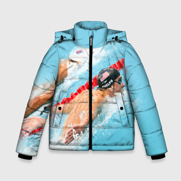 Зимняя куртка для мальчиков 3D Michael Phelps фото