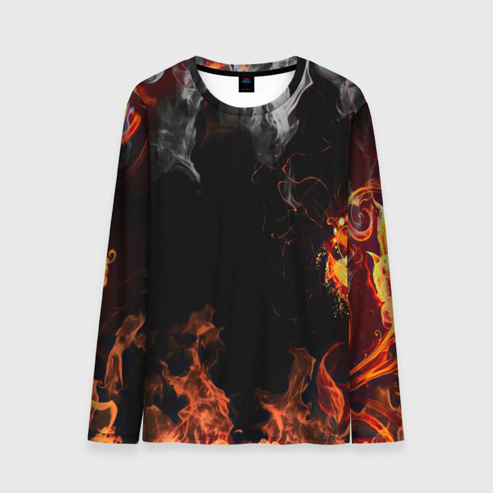 Мужской лонгслив 3D Огонь фото