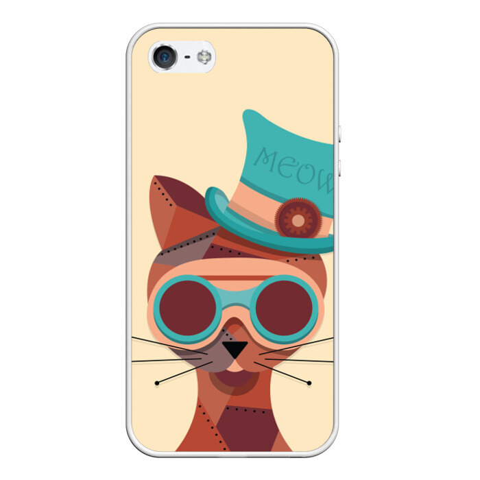 Чехол для iPhone 5/5S матовый Steampunk Cat фото