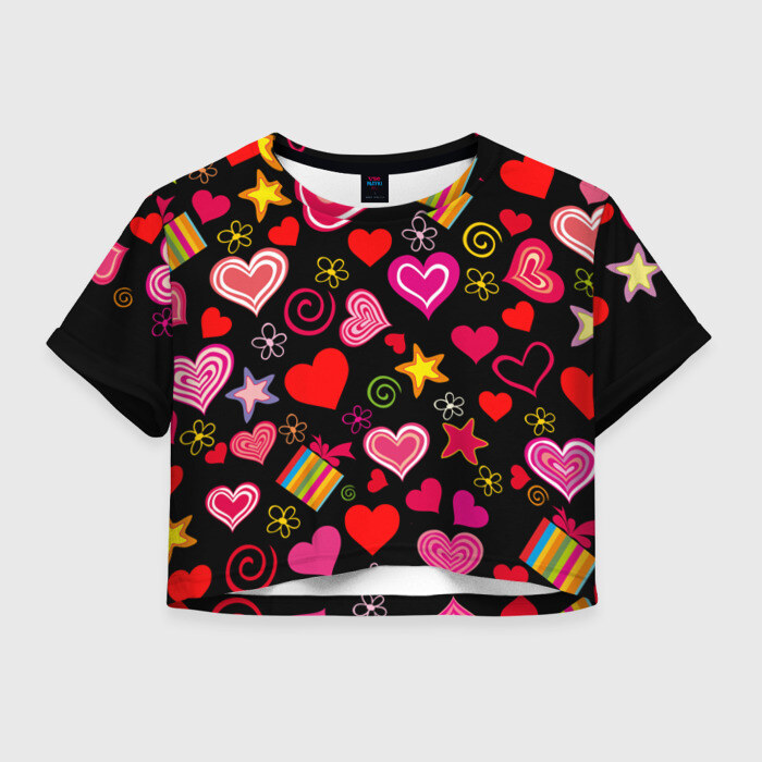 Женская футболка 3D укороченная Любовь фото