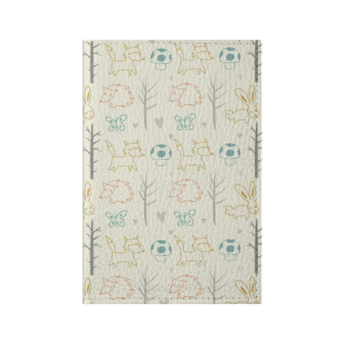 Обложка для паспорта матовая кожа Лесные звери фото