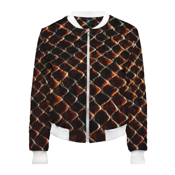 Женский бомбер 3D Змеиная кожа фото
