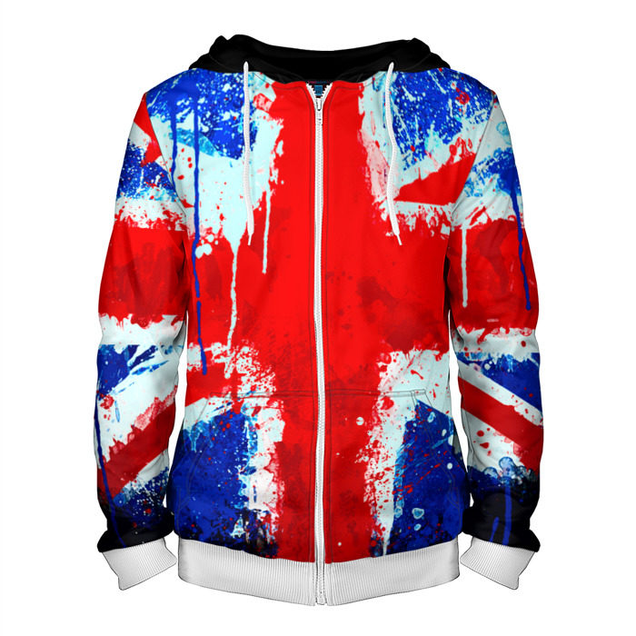 Мужская толстовка 3D на молнии Англия фото