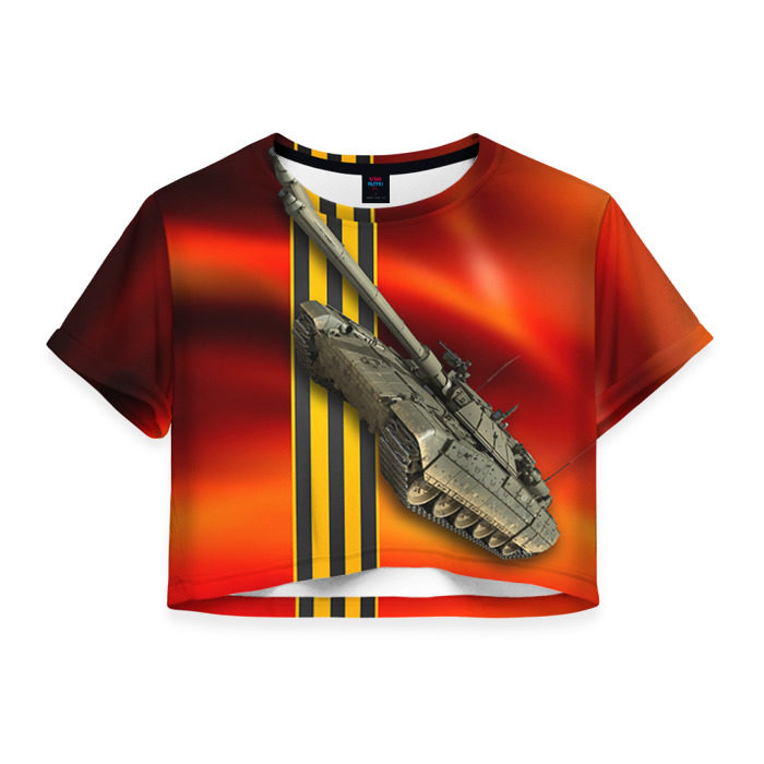 Женская футболка 3D укороченная Армата 1 фото